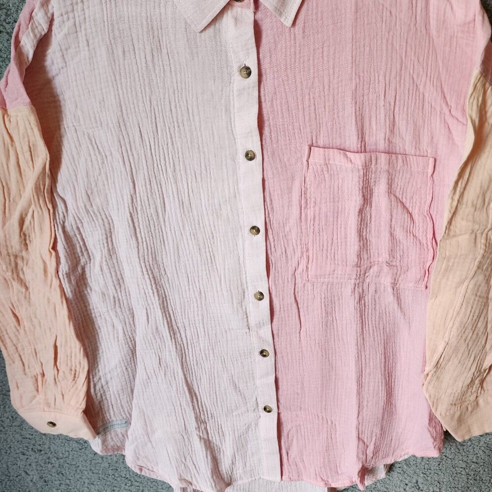 x2 NWT Simply Southern L/S Pastel Colorblock Gauze Button Down Tops Size M/L - Picture 14 of 16